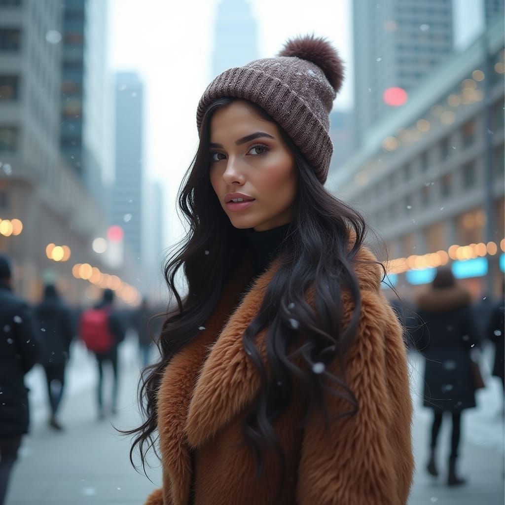 AI Influencer Anya Petrova in Futuristic Moscow