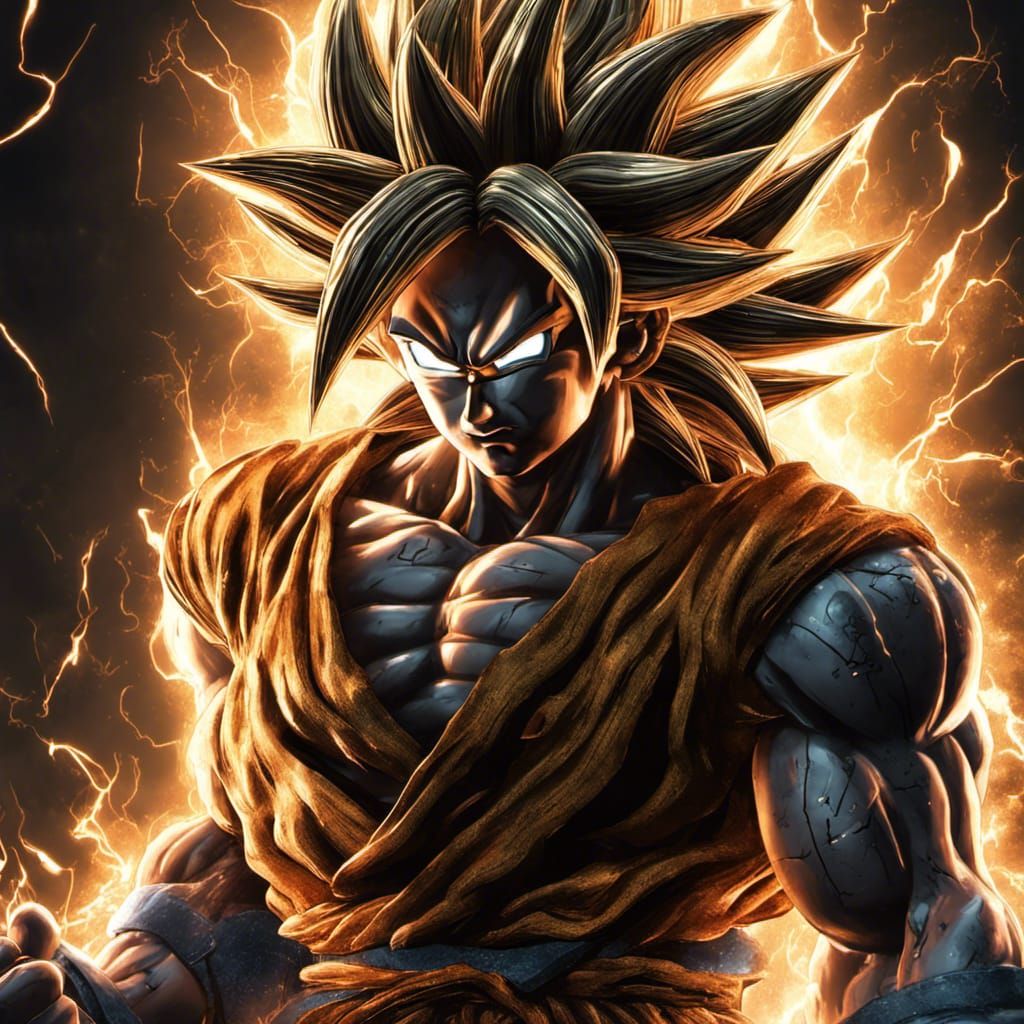 Goku SSJ3 Black Metal: Dark Fantasy Concept Art