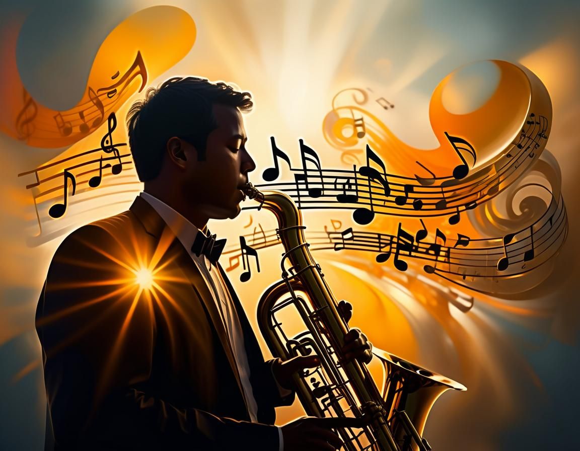 Golden Hour Tuba Player in Magical Realism Style