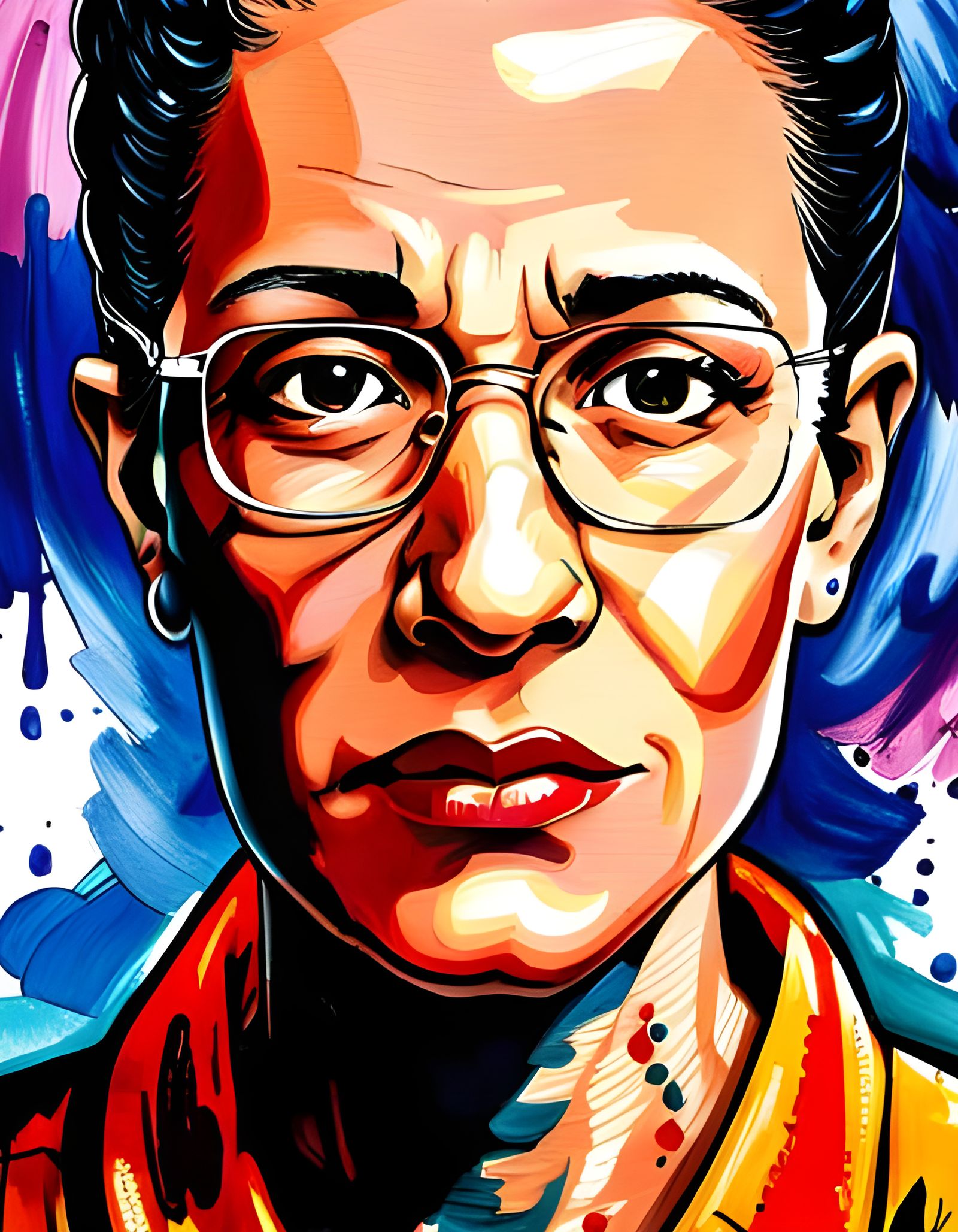Katherine Johnson Portrait in Anime Art Nouveau Style