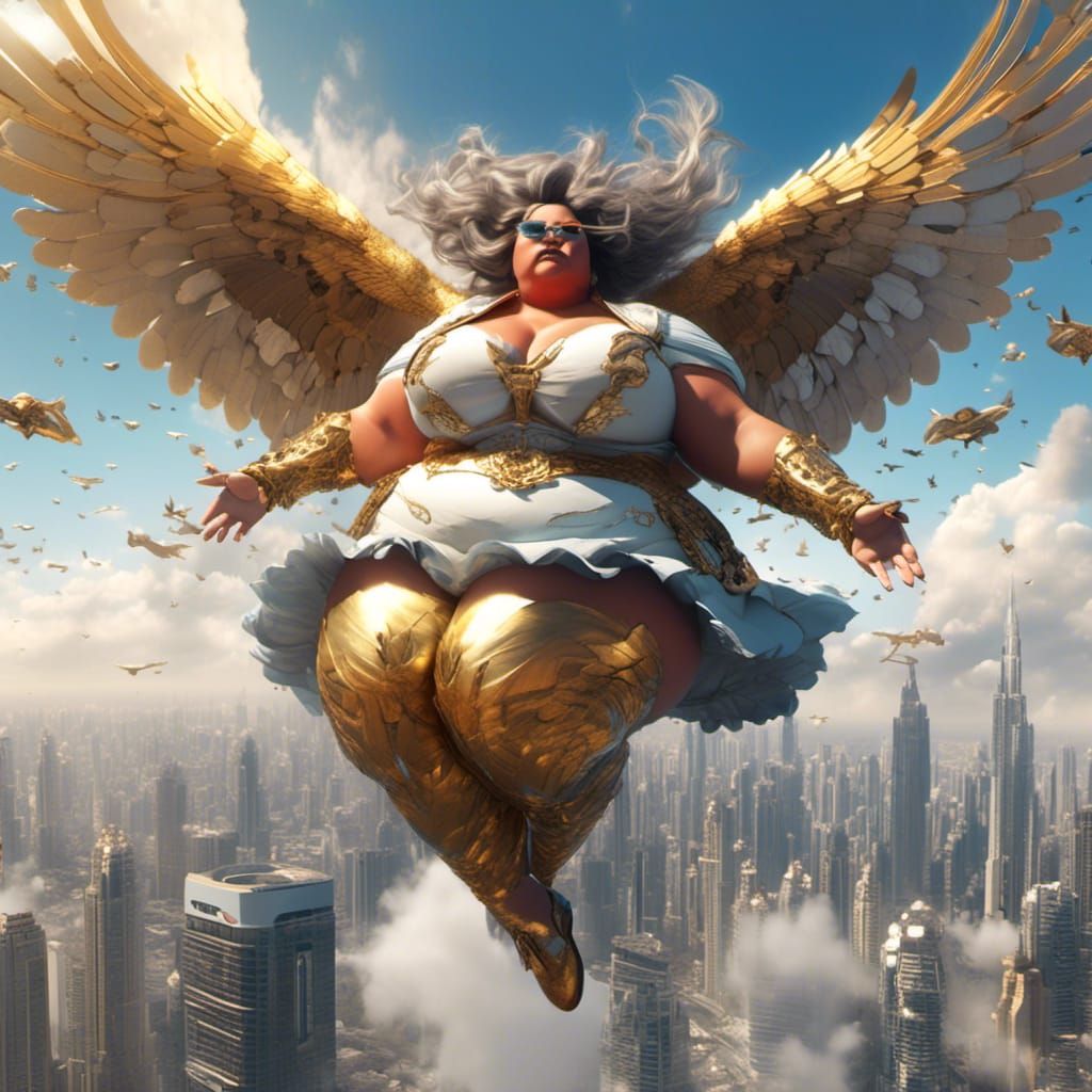 Owlwoman Superheroine Flies Above Dubai in Surreal Scene