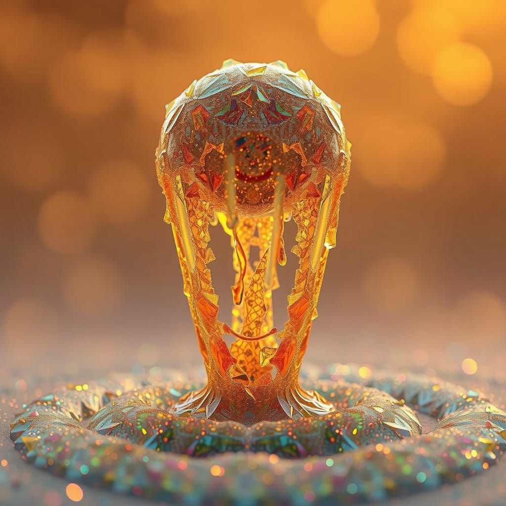 Melancholic Pyramid Diorama in Blue Spotlight