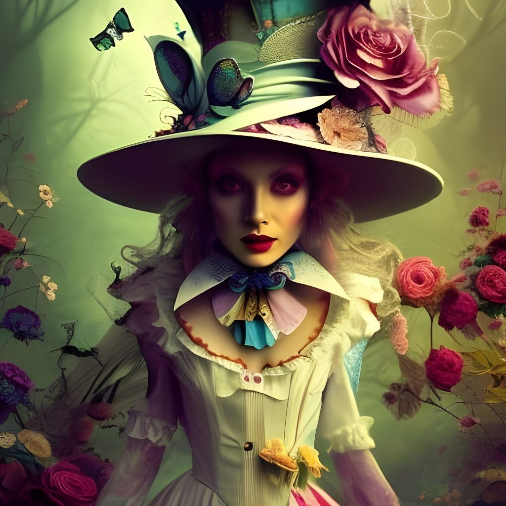 Chibi Alice as Mad Hatter: Intricate Fantasy Art