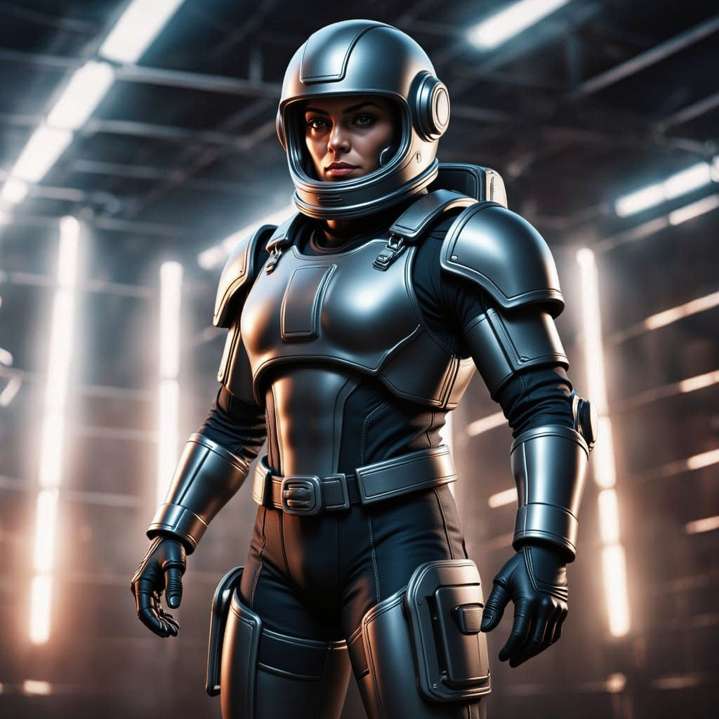 Seductive Female Bodybuilder Poses for Camera