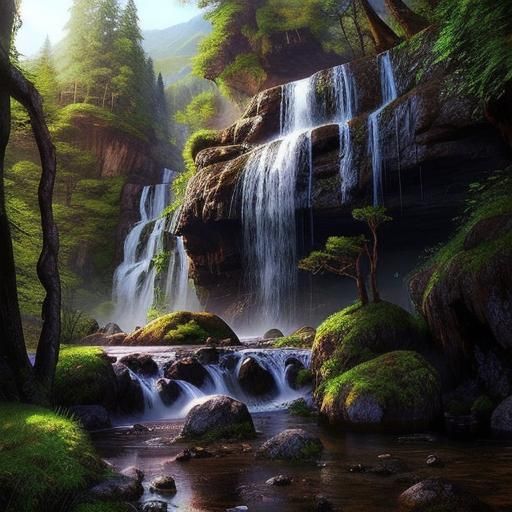 Sunset Seascape in Pre-Raphaelite Style