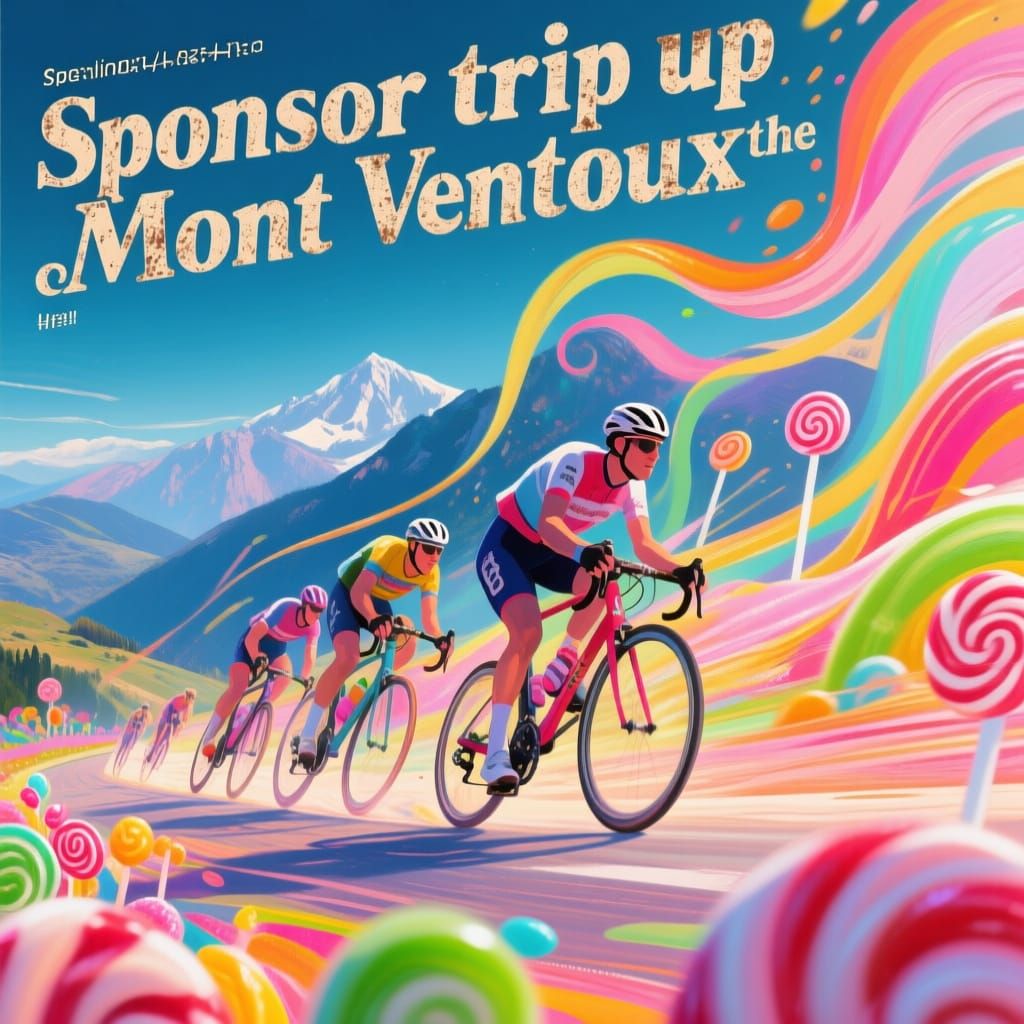 Cycling Race Vintage Poster: Mont Ventoux Challenge