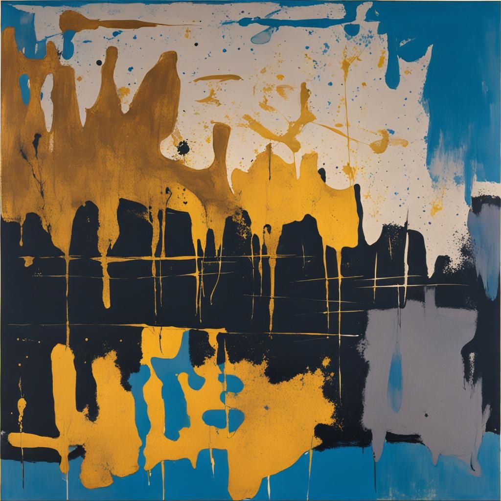 Abstract Expressionist Ink Alcohol Shimmering Artwork