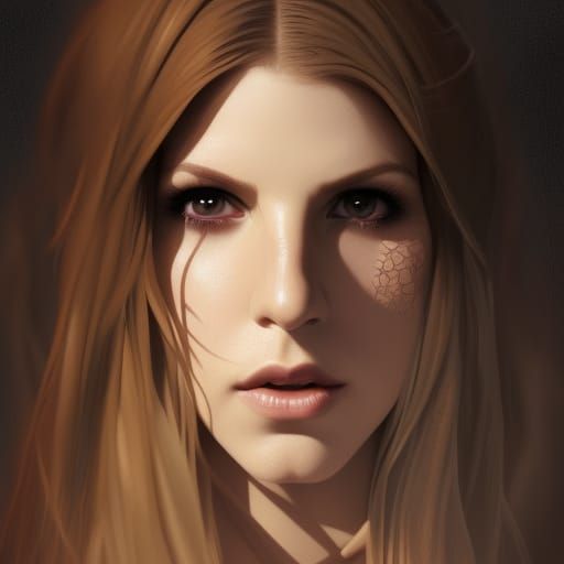 Gothic Witch Portrait in Bikini, Detailed Concept Art