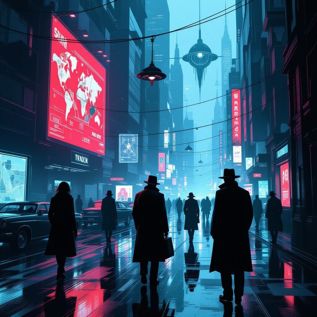 Dystopian Film Noir: Secret Network in Suits