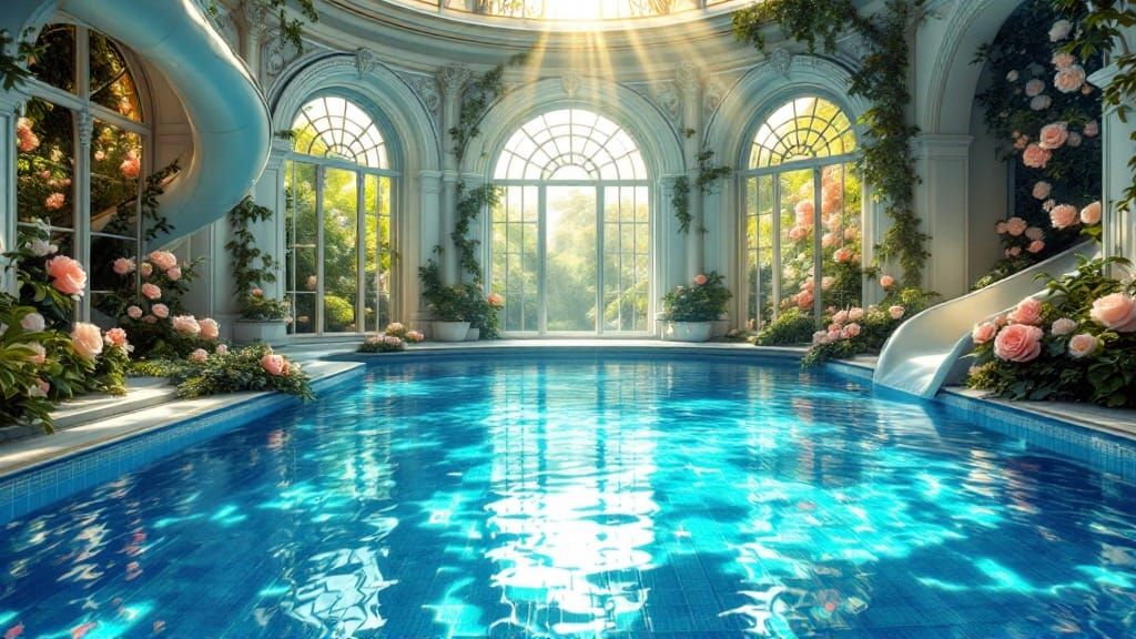 Ethereal Oasis: Underwater Victorian Windows and Serpentine ...