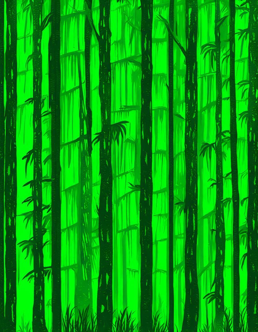 Abstract Forest Painting in Cubist Style