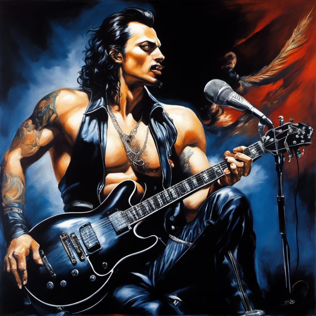 Gothic Singer in Acrylic Painting Style