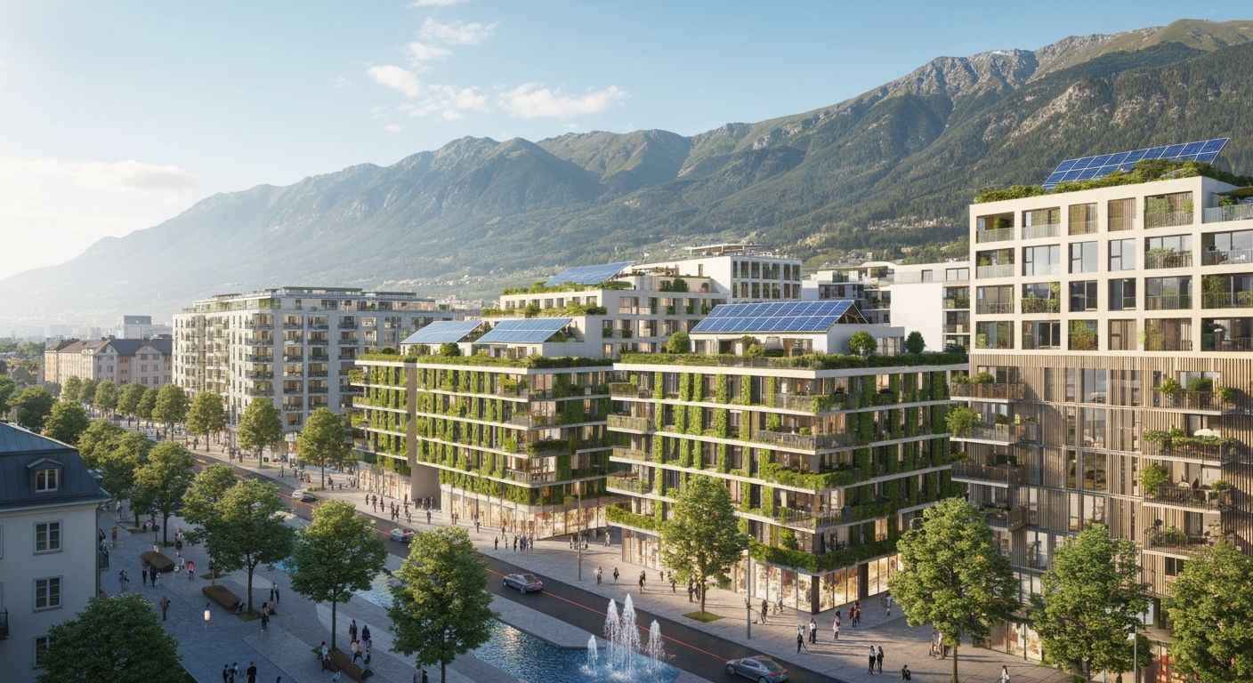 Sustainable Innsbruck Cityscape with Mountain Views, Cinemat...