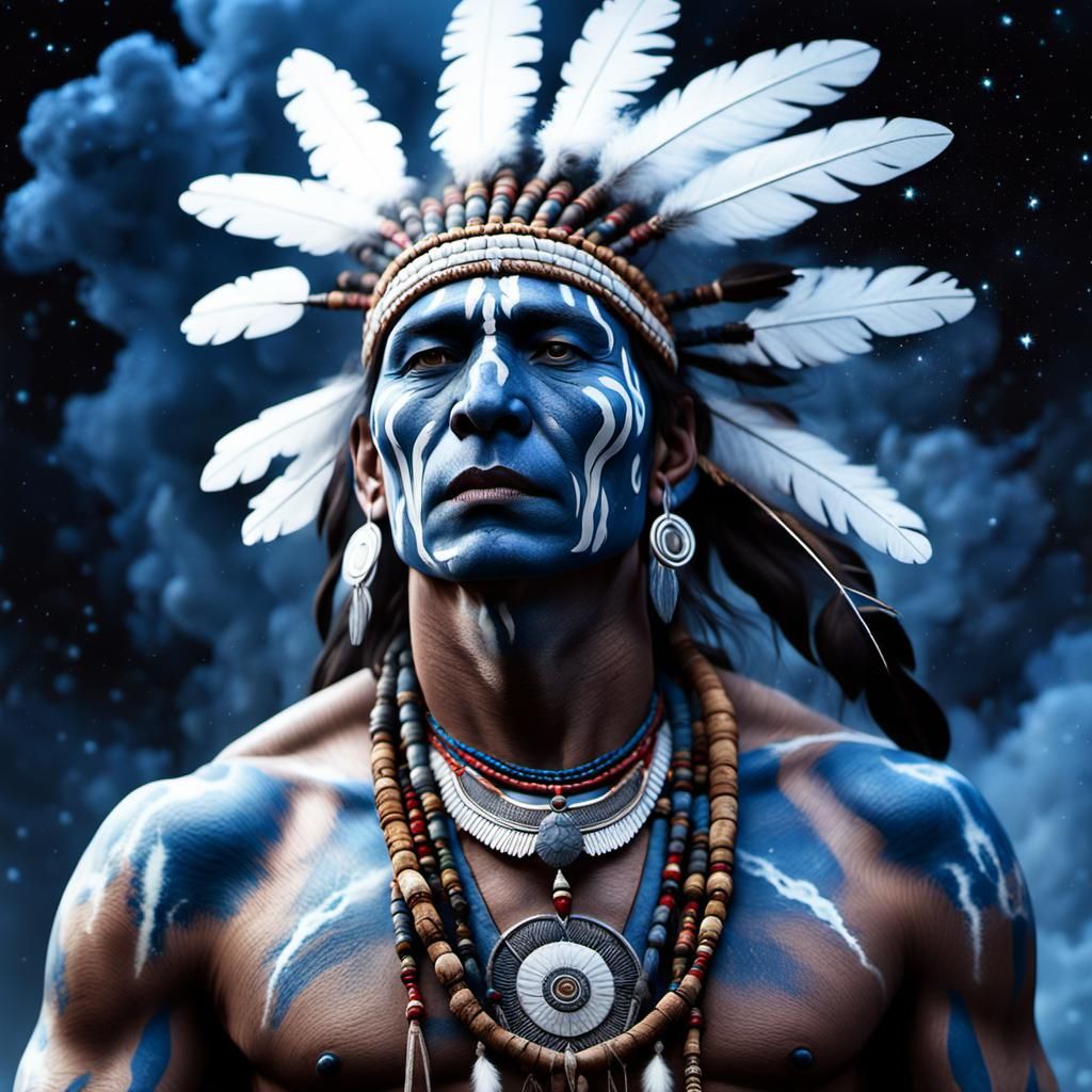 Smoky Spirit Reveals Starry Night: Digital Art