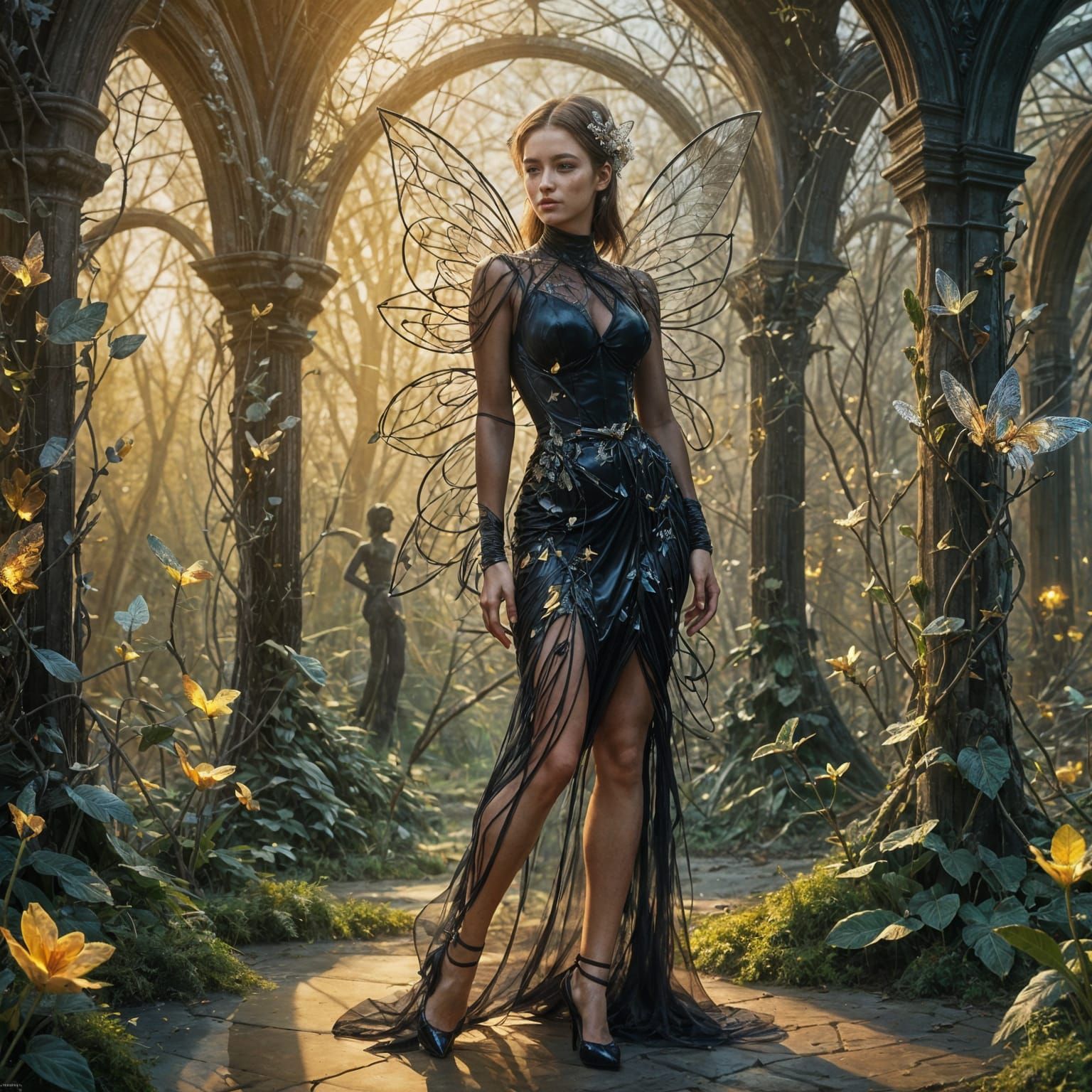 Voluptuous Fairy in Crystal Garden, Macro Photography