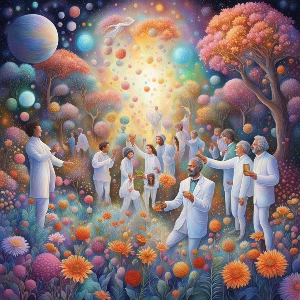 Cosmic Celebration: Holographic Astral Illustration in 8K