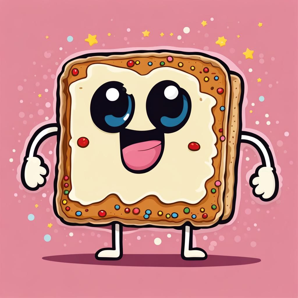Cartoon Pop-Tart Character with Face