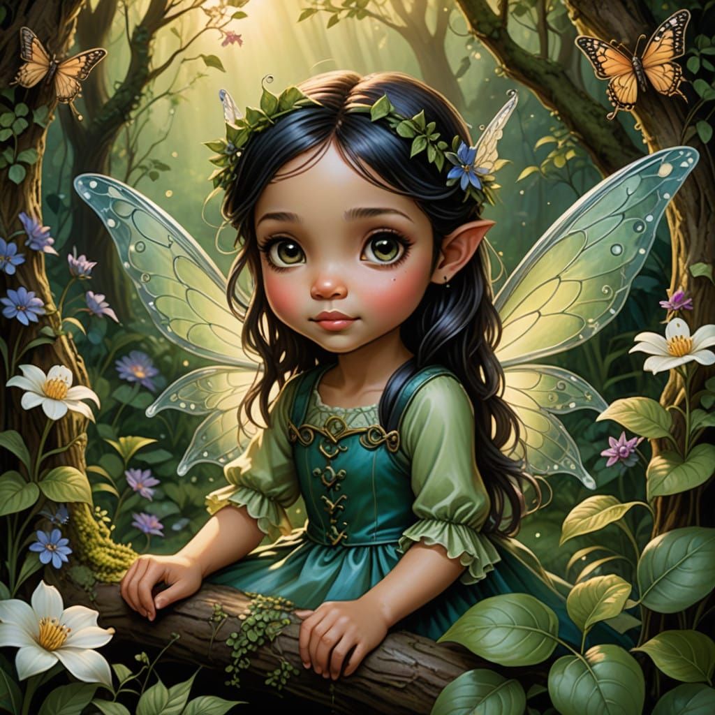 Whimsical Woodland Fairy in Soft Light