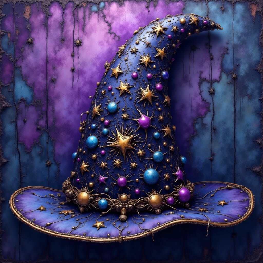 Circuit Board Hat in Ethereal Grunge Style