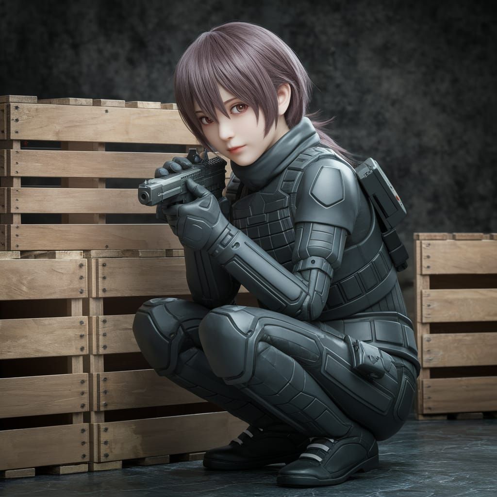 Kojima Haruna as Solid Snake in Stealth Suit