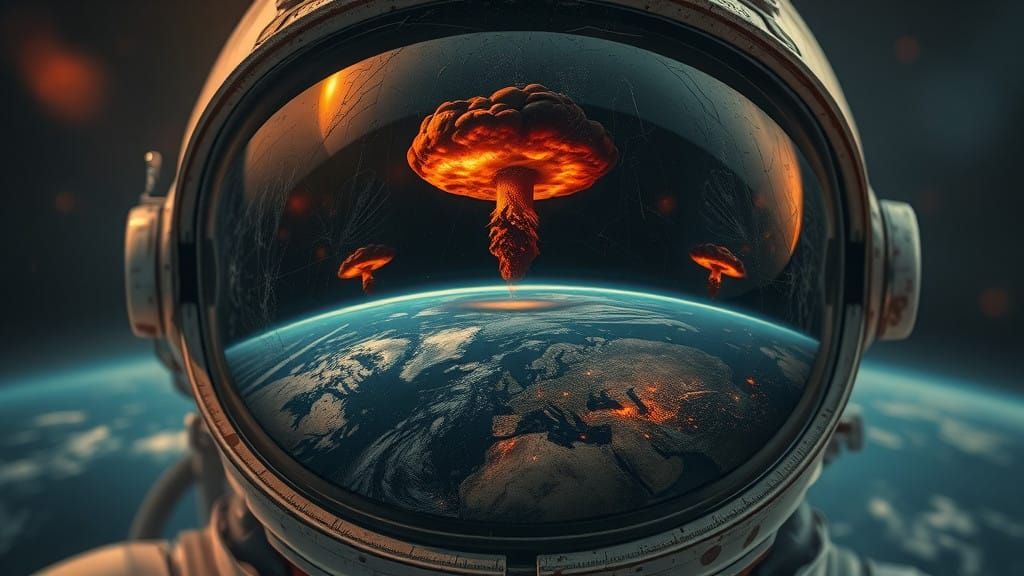 Worn Astronaut Helmet Reflects a Ravaged Earth in Cinematic ...