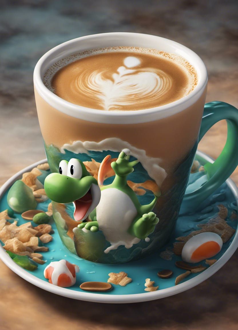 Latte Art of Yoshi: Detailed Matte Painting
