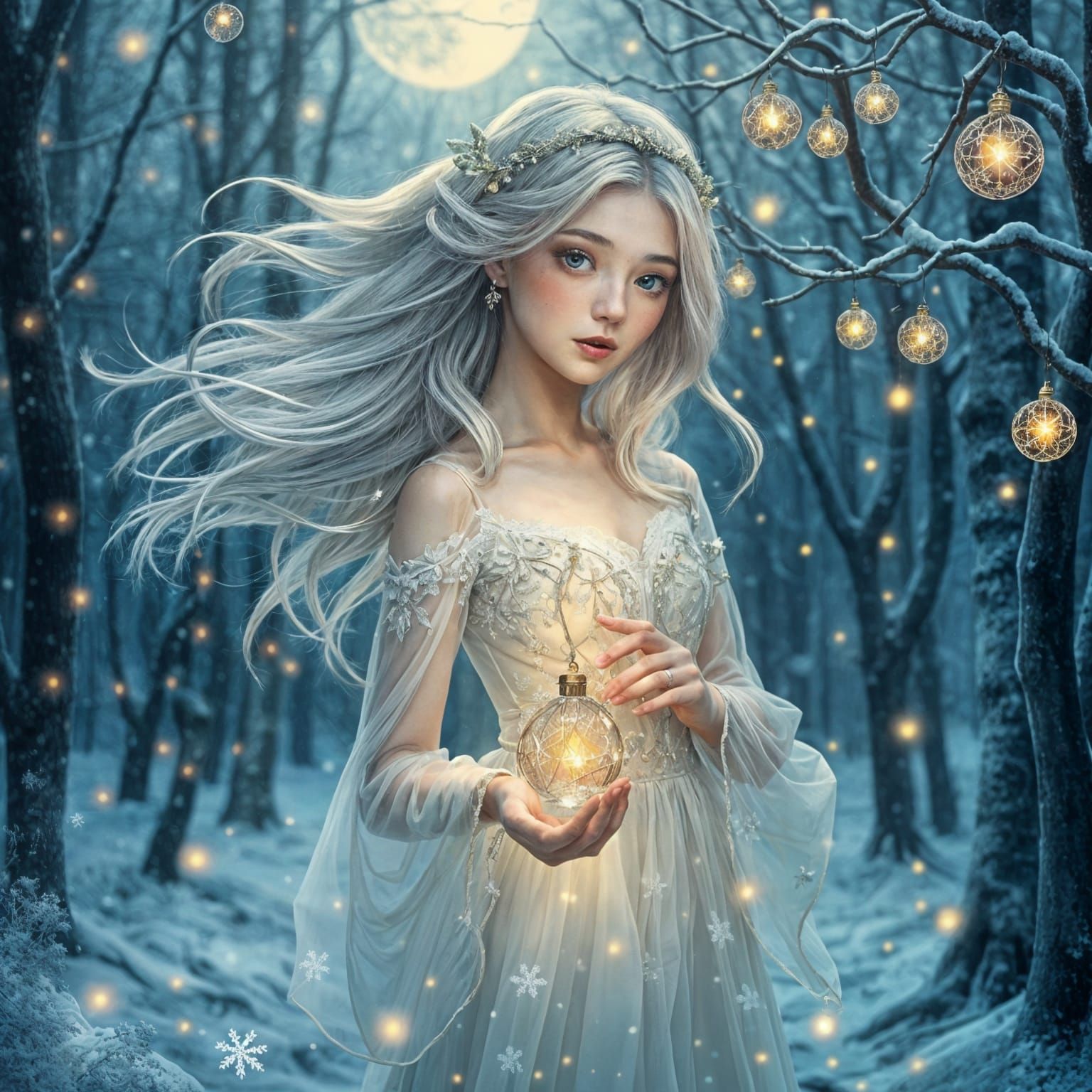 Dreamlike Winter Scene in Pastel Colors and Soft Lighting