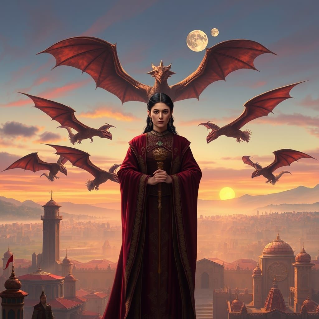 Tamriel in Fourth Era 201: Imperial City with Dragons