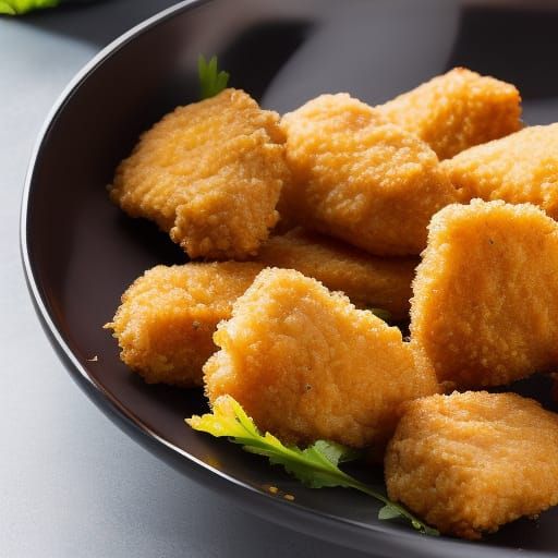 Mouth Full of Chicken Nuggets: AI Generated Image