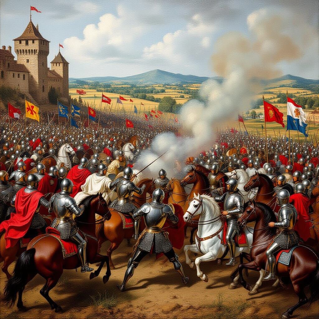 Epic Renaissance Battle Painting of Alarcos