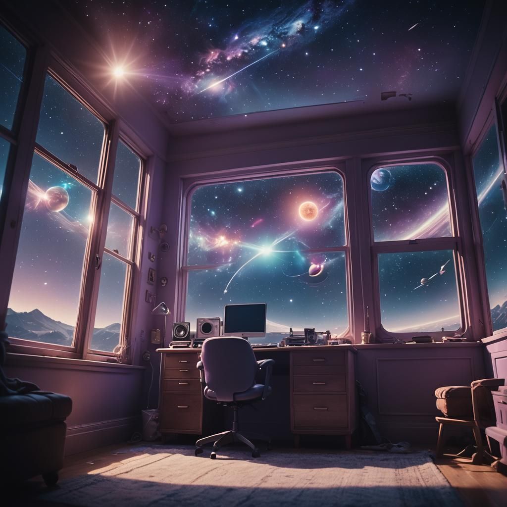 House Flies Through Space: A Cinematic Still