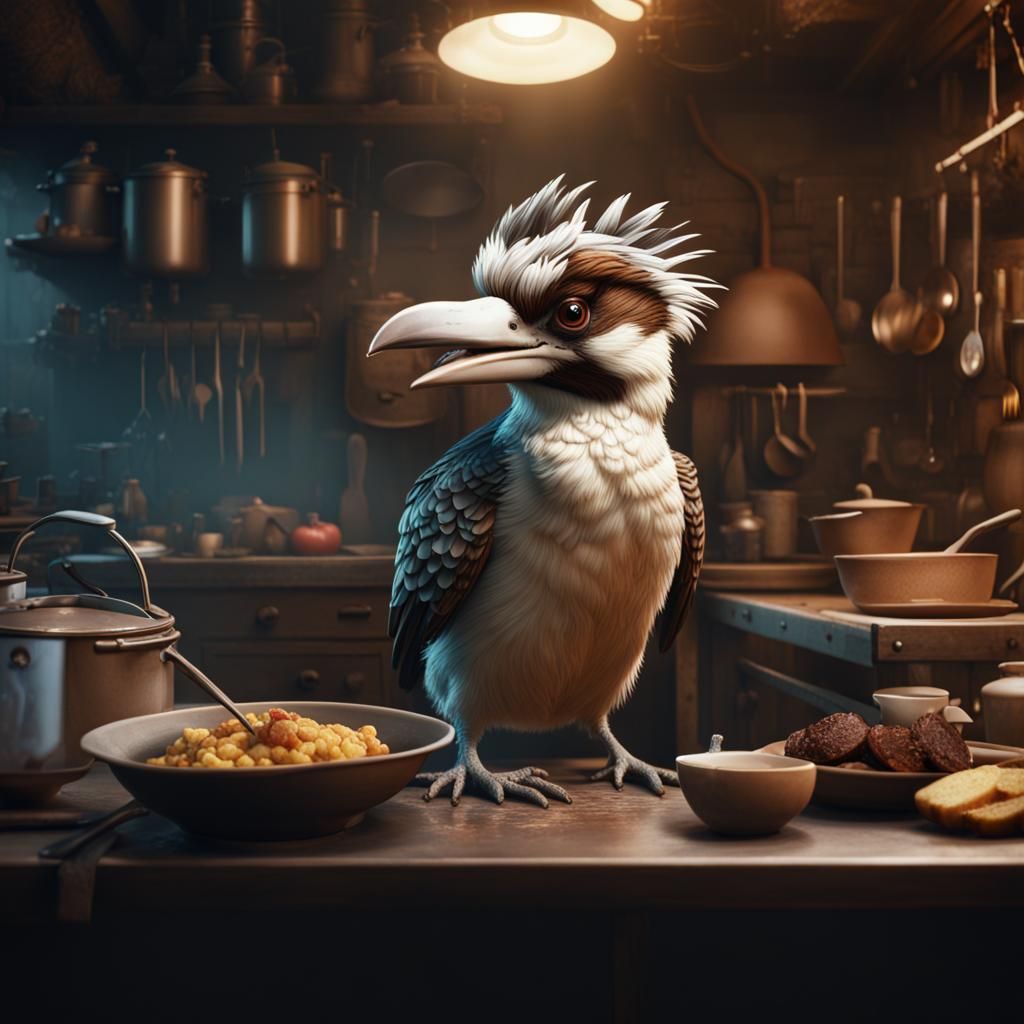 Kookaburra Chef in Dark Fantasy Film Still