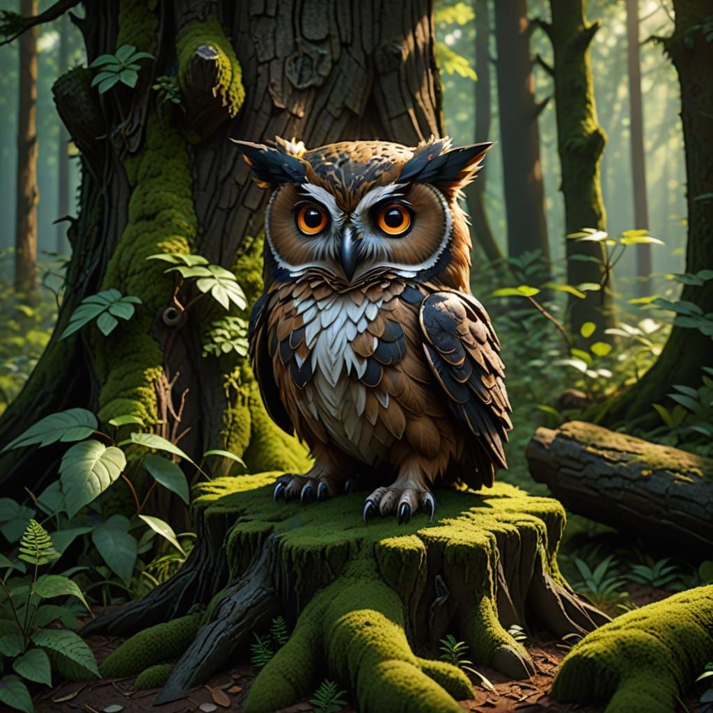 Surreal Fantasy Cub Born from Mythical Union