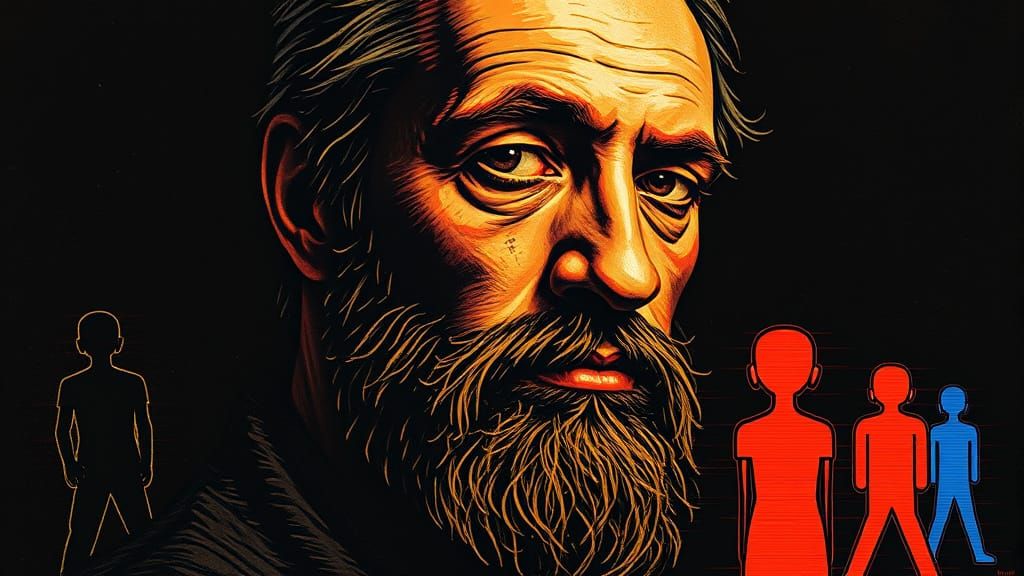 Rembrandt, Haring, and Digital Glitch Art Fusion