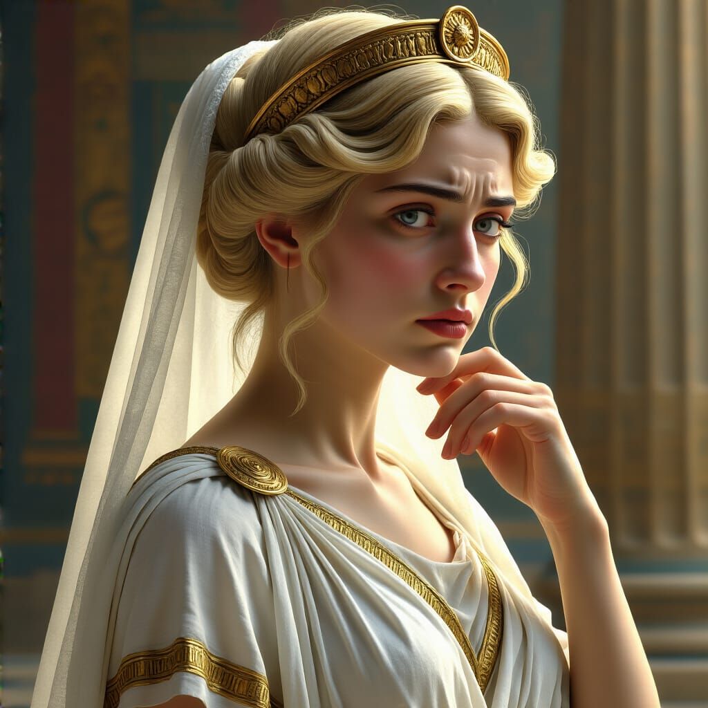 Polyhymnia: Greek Muse of Sacred Poetry in Classical Temple