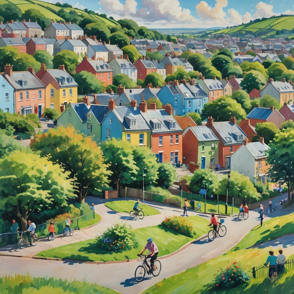 Dublin Street Scene in Impressionist Style