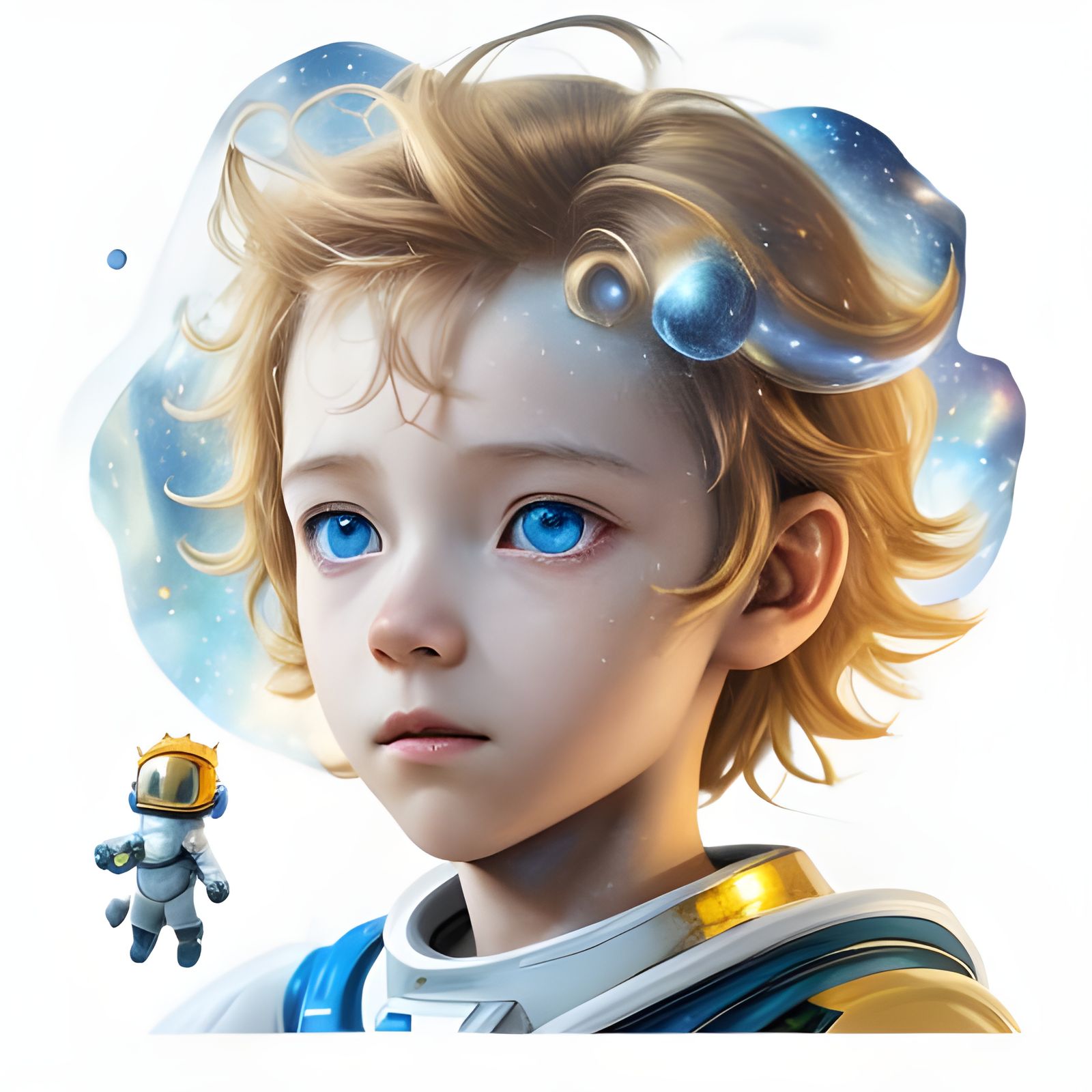 Little Prince at Galaxy's Edge: Hyperrealistic Figurine