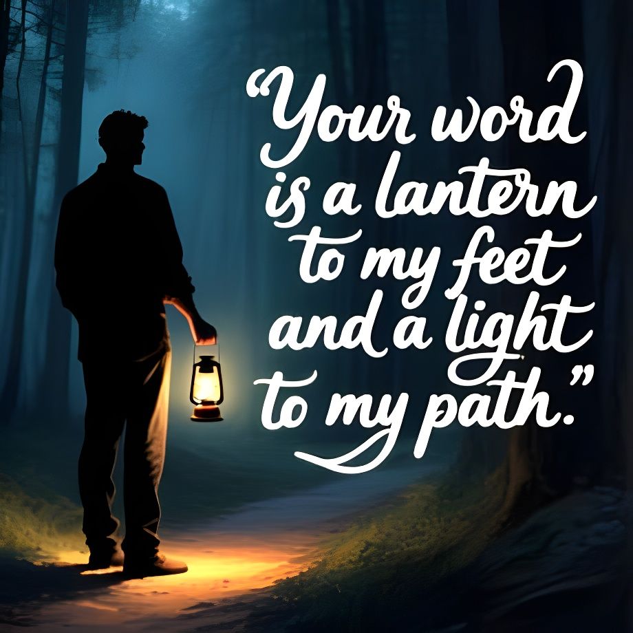 Man with Lantern Before Dark Forest, Acrylic Style