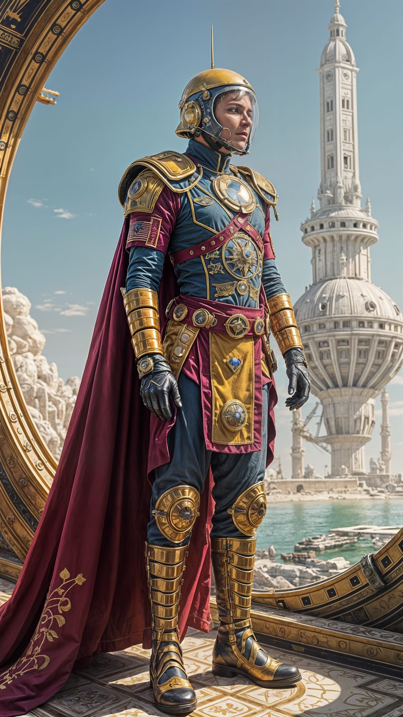 New Rome Space Pilot in Retro Sci-Fi Style