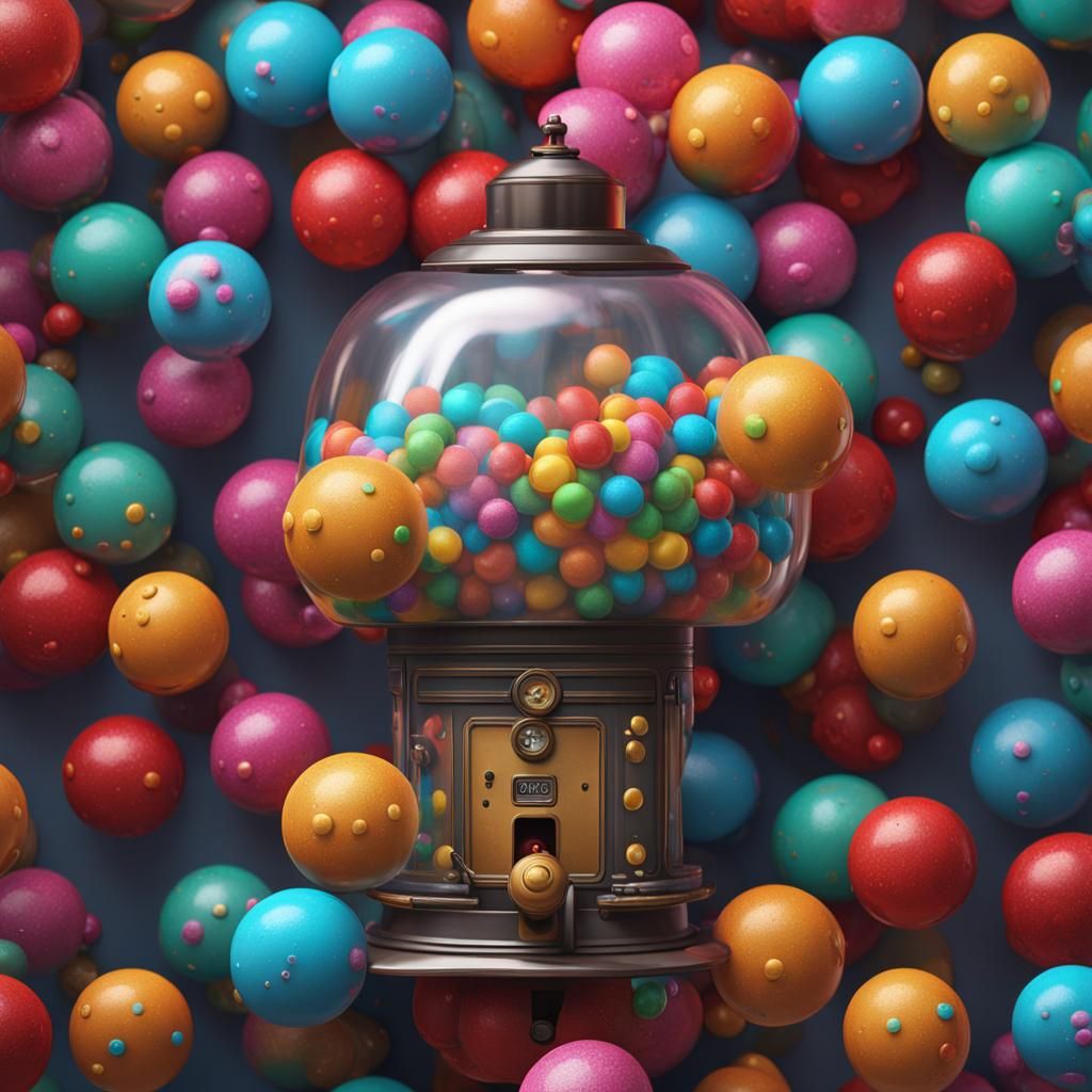 Detailed Gumball Machine in Fantasy Concept Art