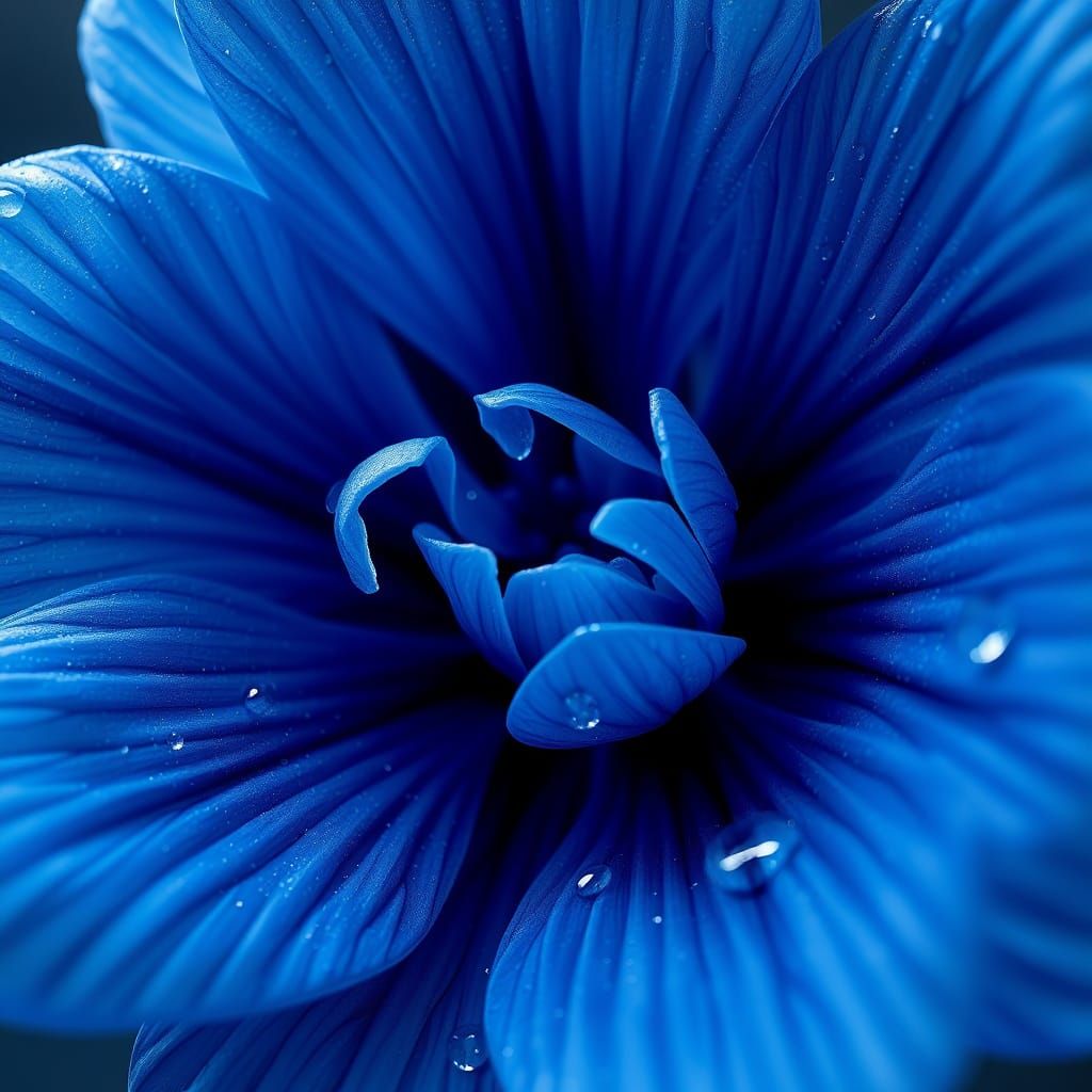 Ethereal 8K Anime Flower Blooms in Azure Haze