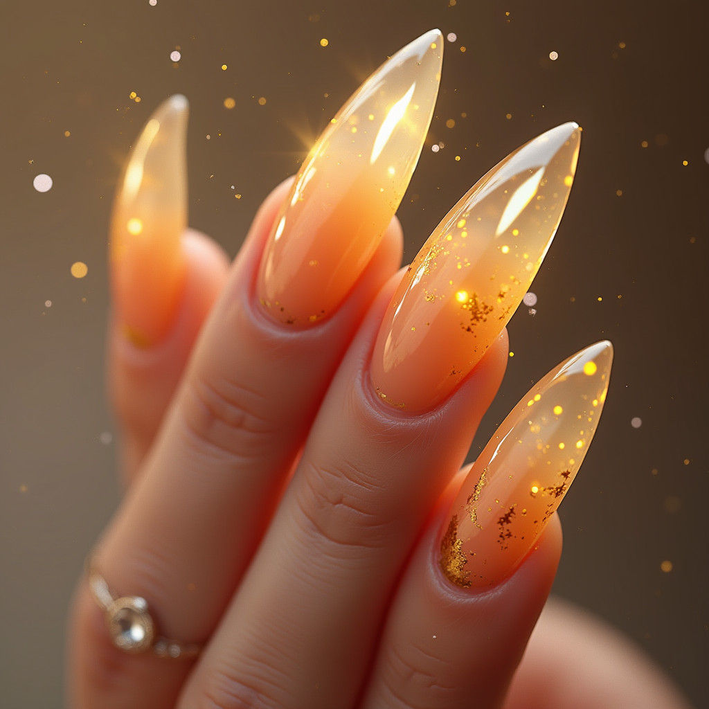 Stunning Flared Artificial Nails in Matte Painting Style