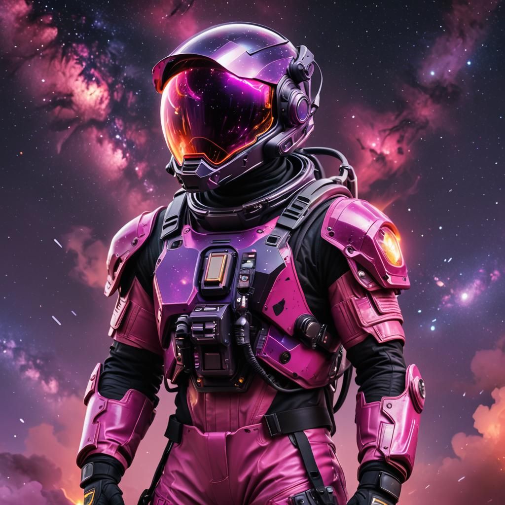 The pink space suit