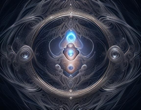 Human Embryo in Utero: Fine Line Cosmic Drawing