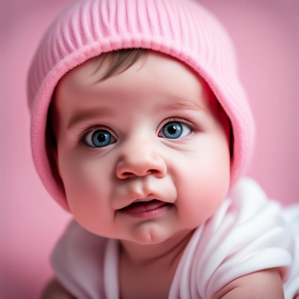 Pink Baby: AI Generated Infant Portrait