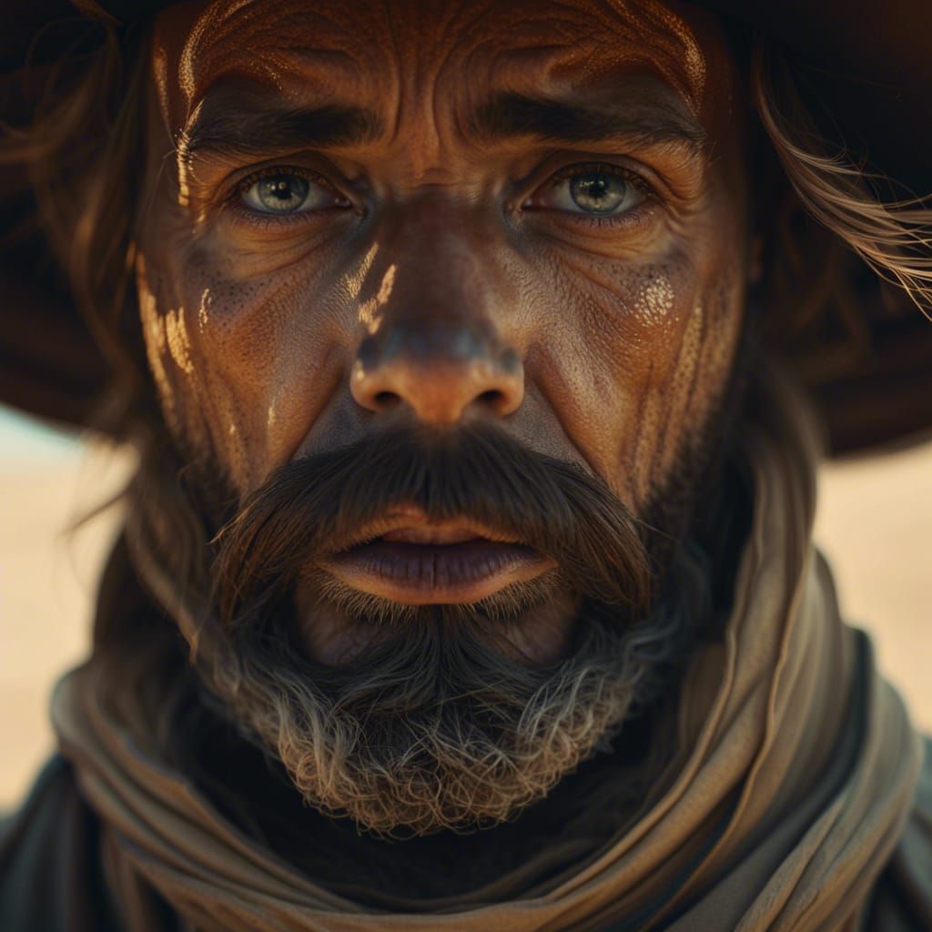 Desert Explorer Portrait in Hyperrealism