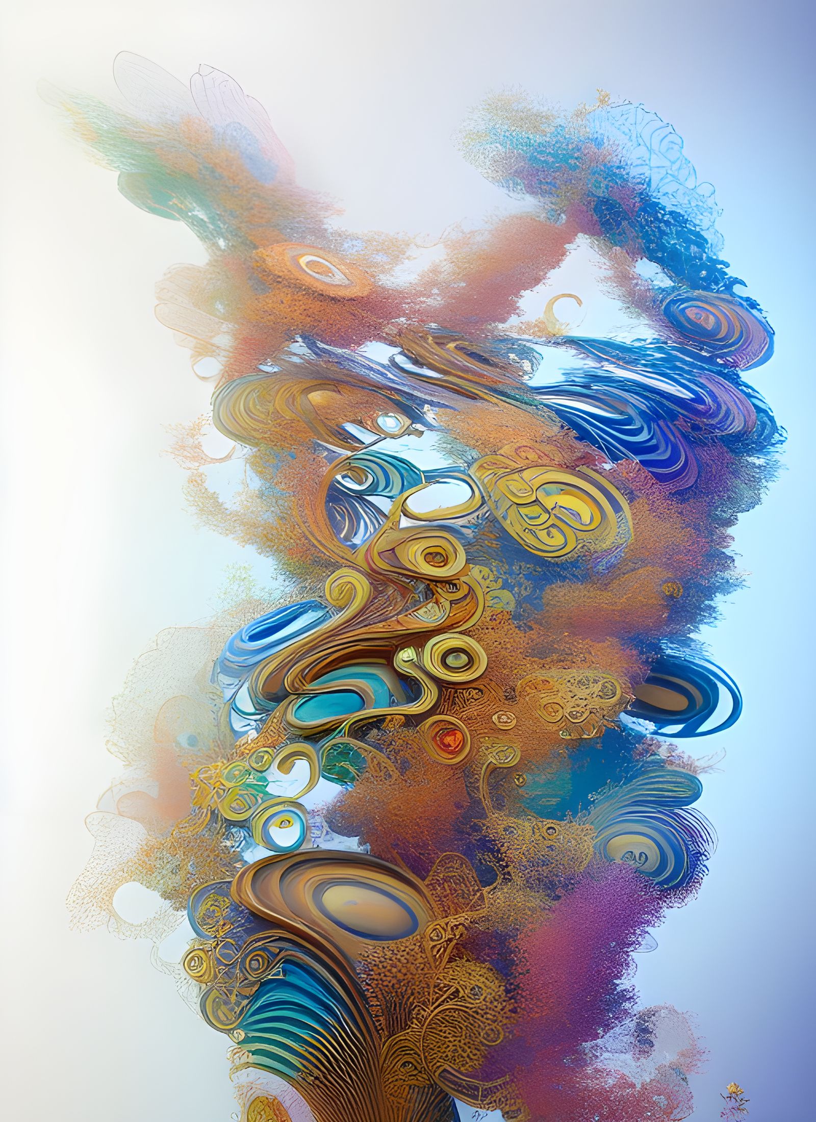 Psychedelic Translucent Forms in Soft Eldritch Light