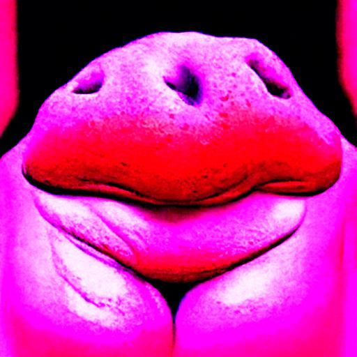 Humorous Portrait of a Hippopotamus with Potato Face