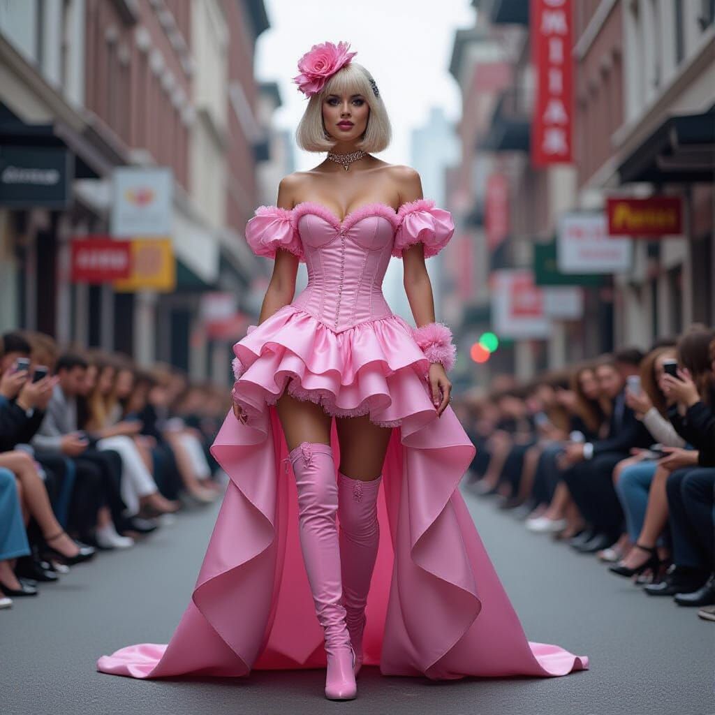 Drag Queen in Collapsing Architecture, Acrylic Pour