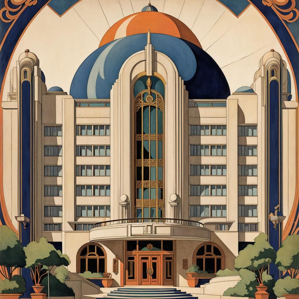 Art Deco Magazine Cover Featuring Architecture